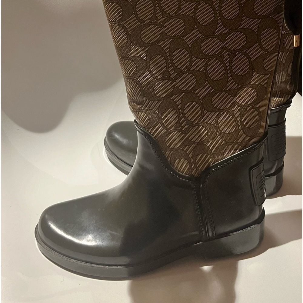 Coach brown rain boots